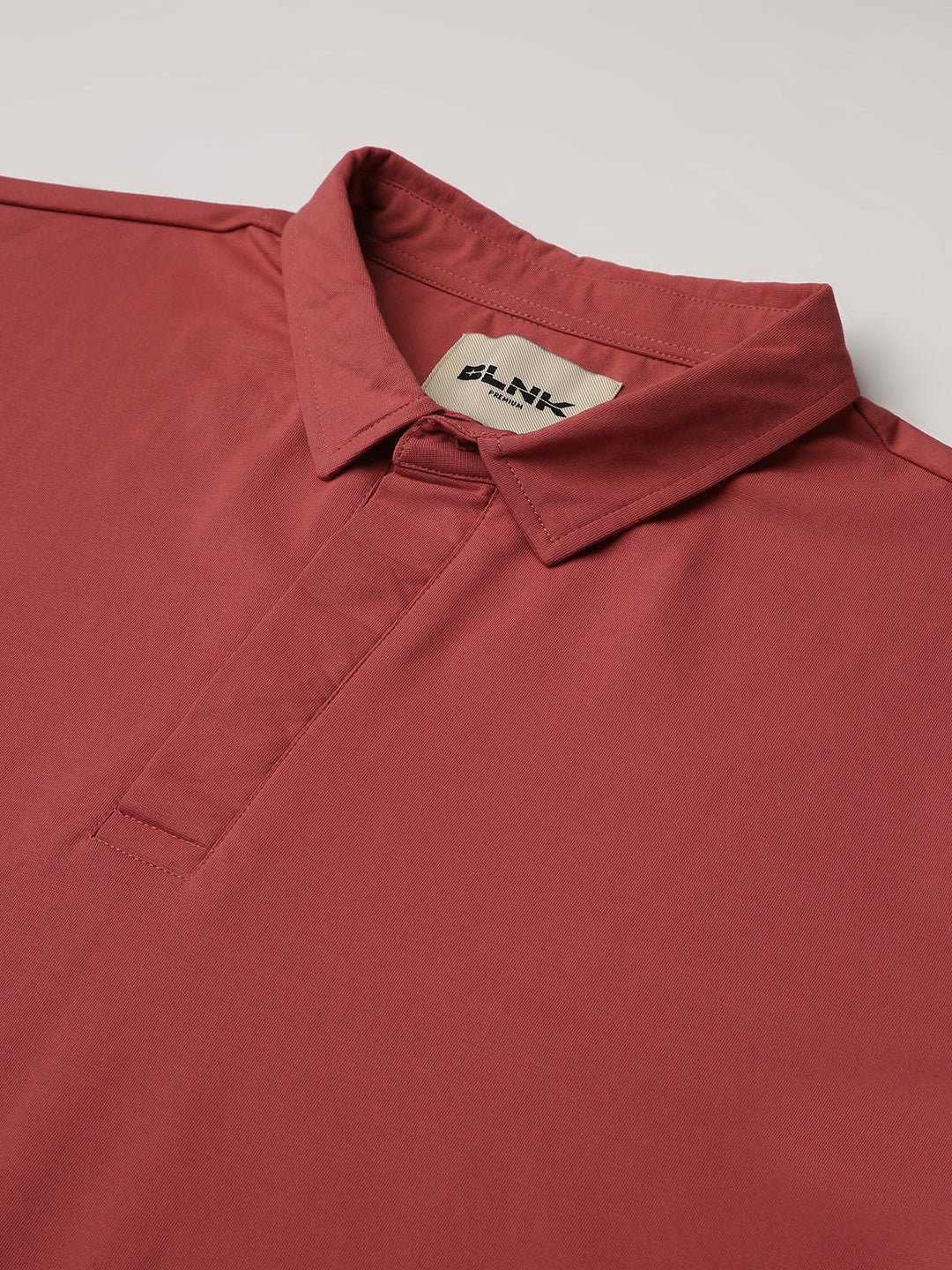 MULBERRY RED Solid Polo T-Shirt