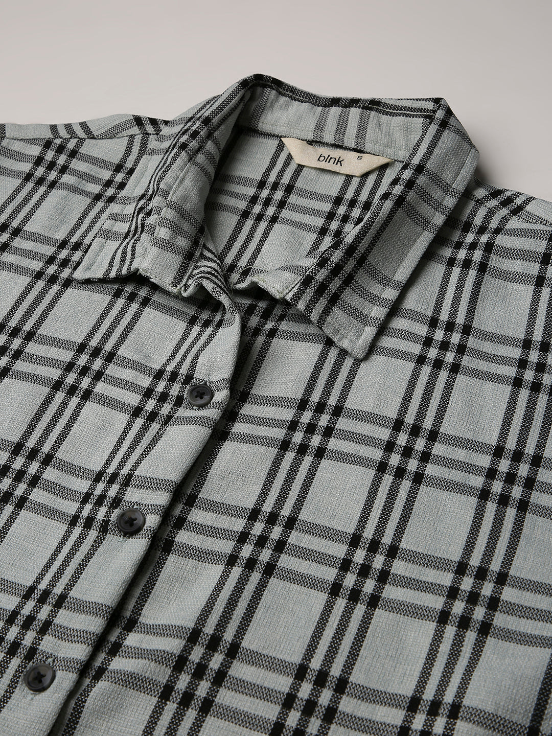 PASTEL GREEN CHECKED CROP SHIRT