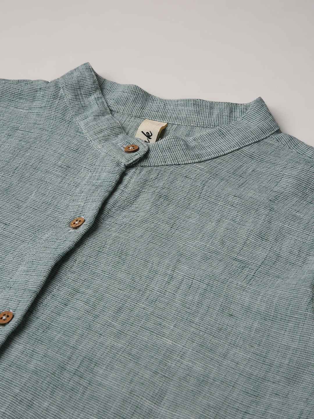 GREEN BUTTON-DOWN SHIRT DRESS