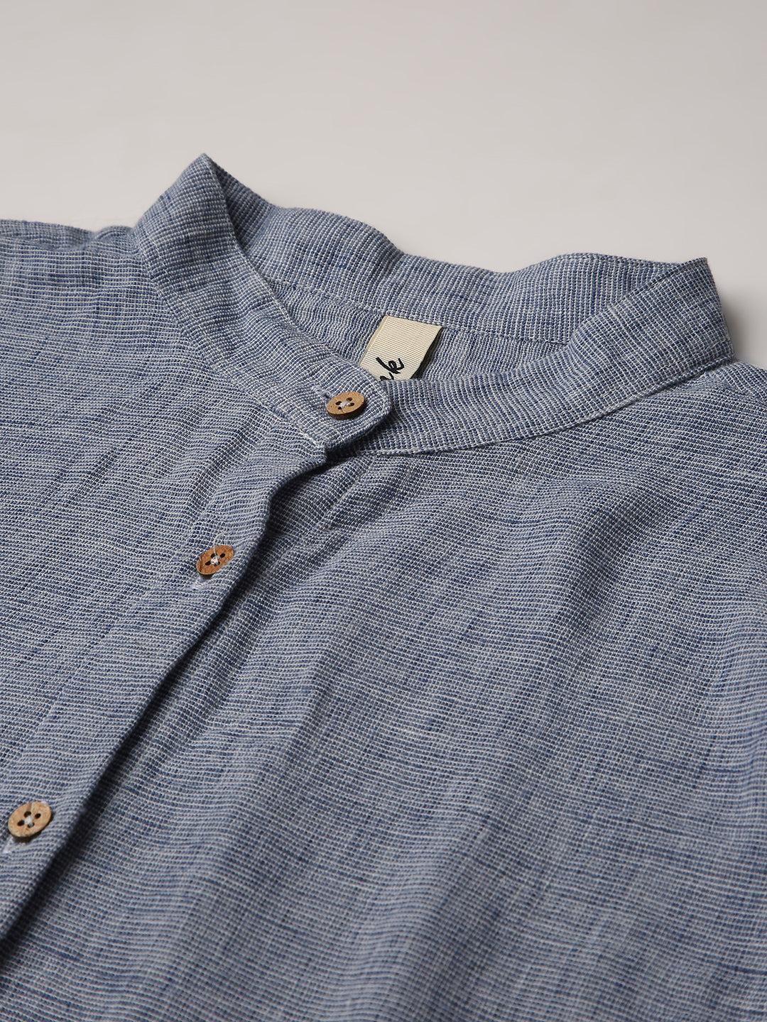 BLUE BUTTON-DOWN SHIRT DRESS