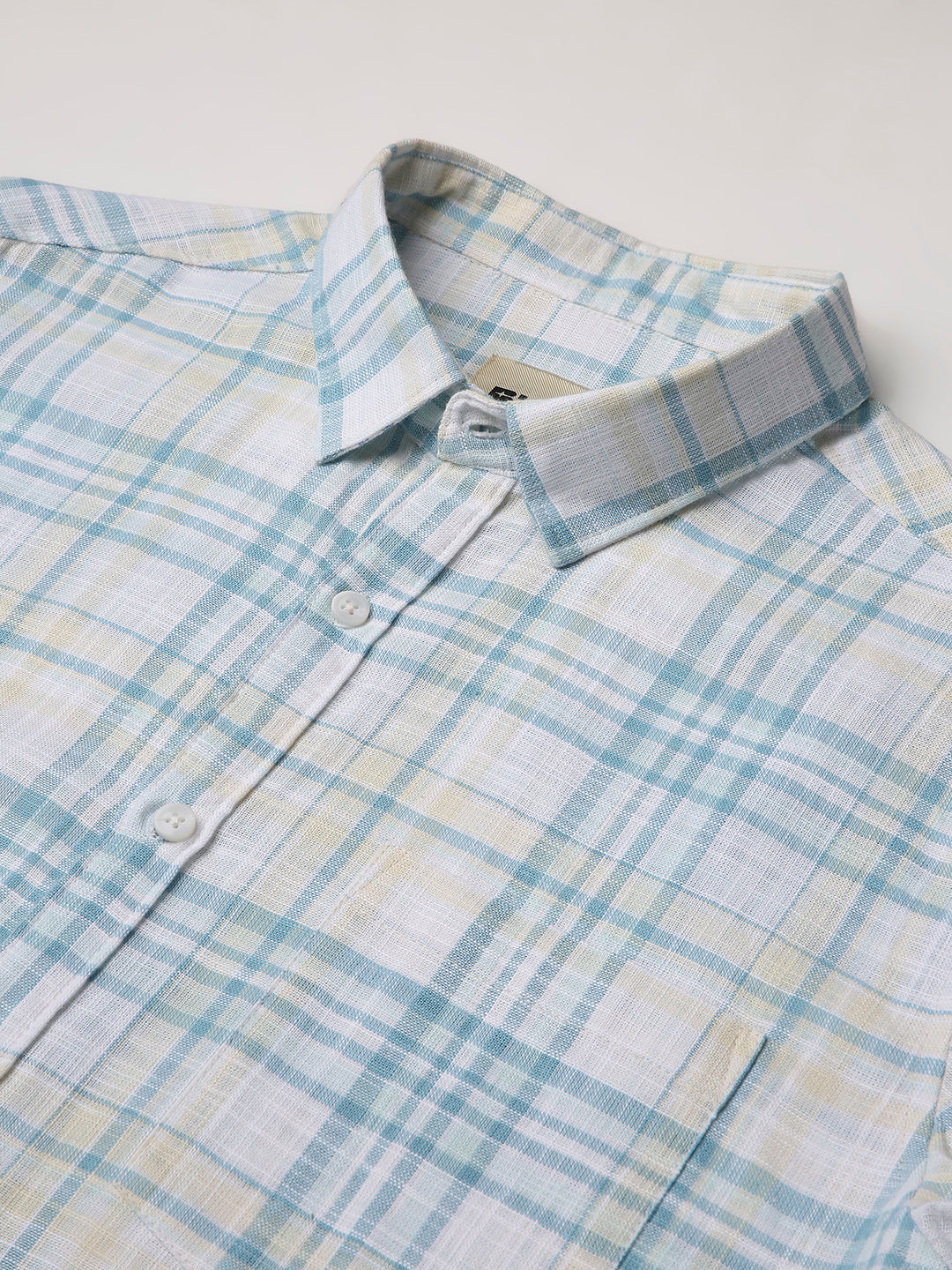 BLUE Classic Cotton Checkered Casual Shirt