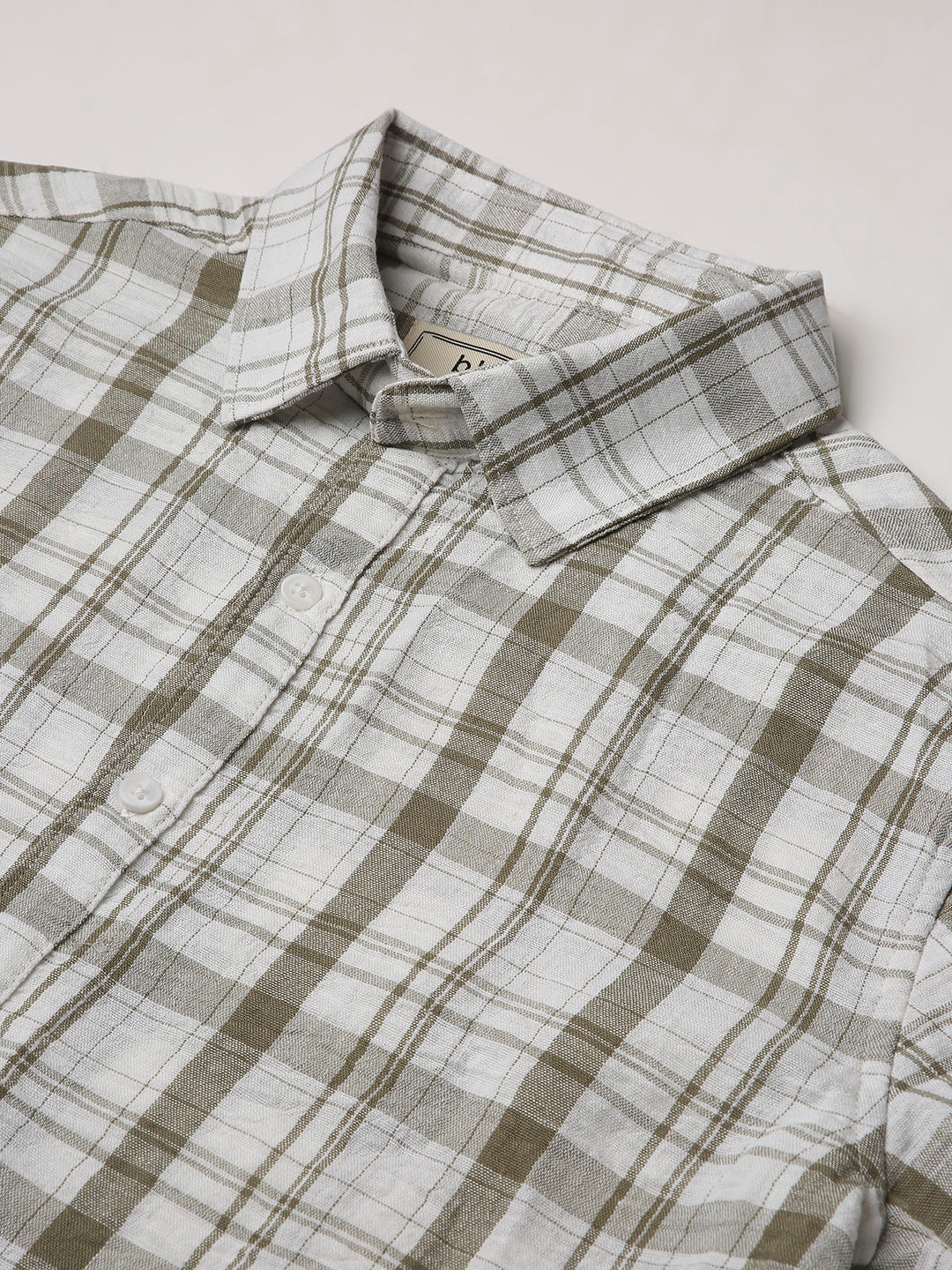 Olive Check Casual Shirt