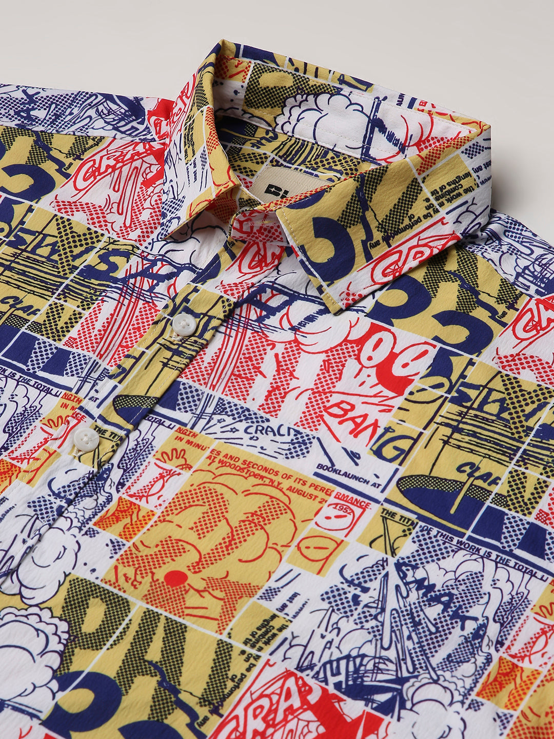 Multicolor Comic Print Oversized Boy-Friend Shirt