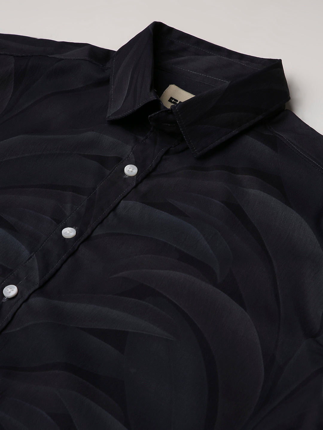 Abstract Leaf Print Oversized Shirt